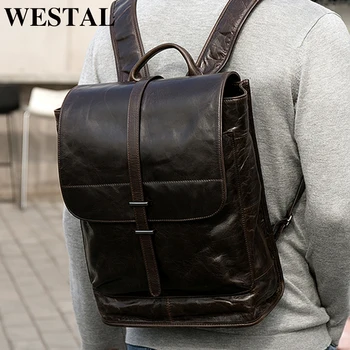 WESTAL Men Backpack Genuine Leather Men's Travel Bags Fashion Man Backpack Casual Business Cowhide Leather Male Backpacks 9116 
WESTAL Men Backpack Genuine Leather Men's Travel Bags Fashion Man Backpack Casual Business Cowhide Leather Male Backpacks 9116