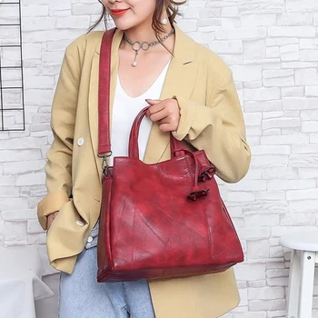 Women Leather Handbags Female Soft Leather Shoulder Bag Large Capacity Tote Bags Female Sac Ladies Hand Bag High Quality
Women Leather Handbags Female Soft Leather Shoulder Bag Large Capacity Tote Bags Female Sac Ladies Hand Bag High Quality