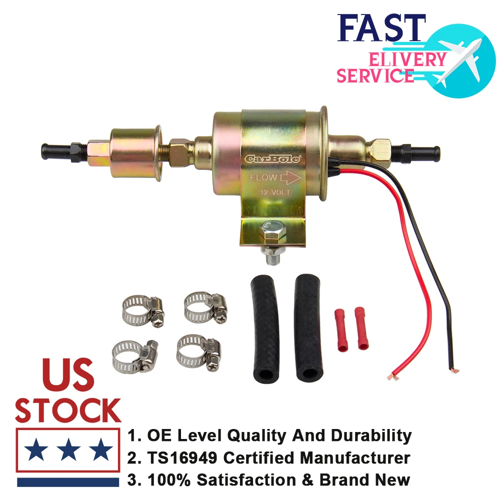CarBole Brand New Universal 12V External Electric Fuel Pump Installation Kit 5-9 PSI 30GPH GA8012S
CarBole Brand New Universal 12V External Electric Fuel Pump Installation Kit 5-9 PSI 30GPH GA8012S