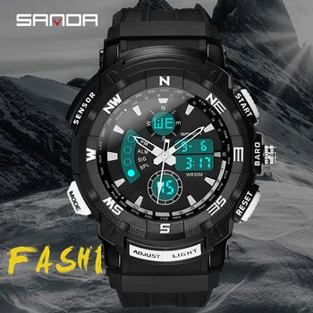 SANDA Men's Fashion Watches Waterproof Multifunction LED Watches Men Outdoor Sports Digital Wristwatch 775 relogio masculino
SANDA Men's Fashion Watches Waterproof Multifunction LED Watches Men Outdoor Sports Digital Wristwatch 775 relogio masculino