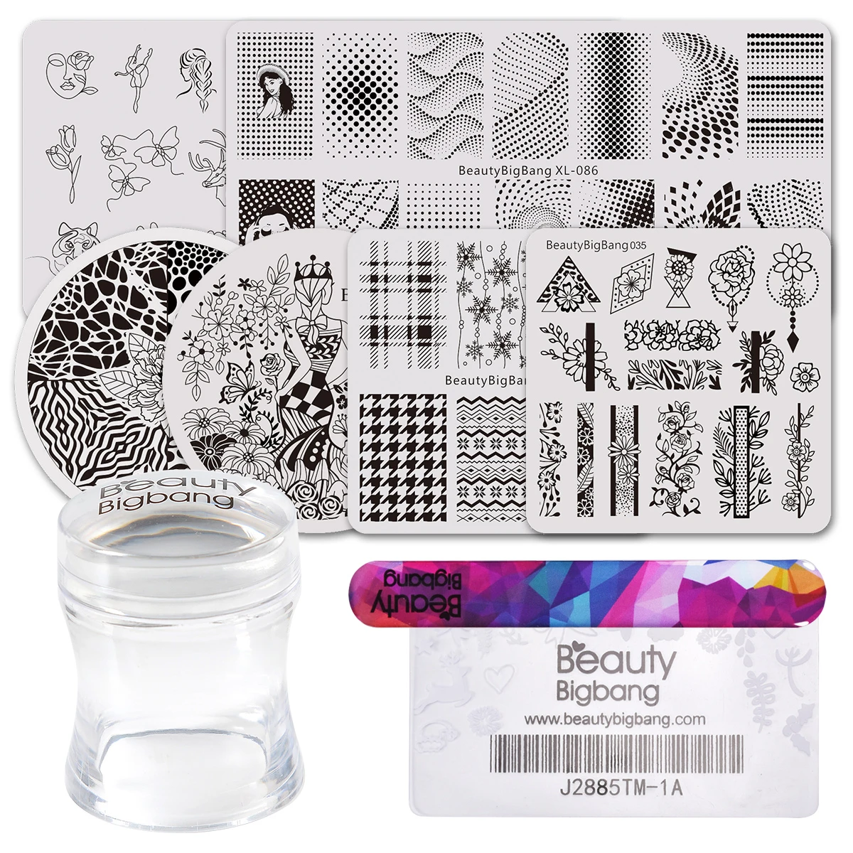 BeautyBigBang 9Pcs Nail Stamping Plates Set 6Pcs Different Images Templates + Stamper + Nail File Set For Nails Art Stencil
BeautyBigBang 9Pcs Nail Stamping Plates Set 6Pcs Different Images Templates + Stamper + Nail File Set For Nails Art Stencil