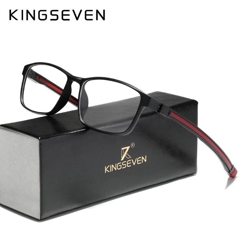 Фото KINGSEVEN TR90 Glasses Frame Men Ultralight Square Myopia Prescription Eyeglasses 2020 Metal Full Optical Frames Eyewear | Аксессуары