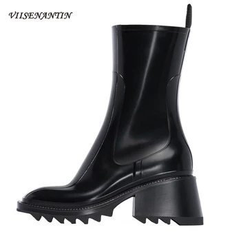 New Style Autumn Winter Platform Boots Women's British Thick-soled Square Toe Waterproof Short Boots Mid-tube Motorcycle Boots
New Style Autumn Winter Platform Boots Women's British Thick-soled Square Toe Waterproof Short Boots Mid-tube Motorcycle Boots