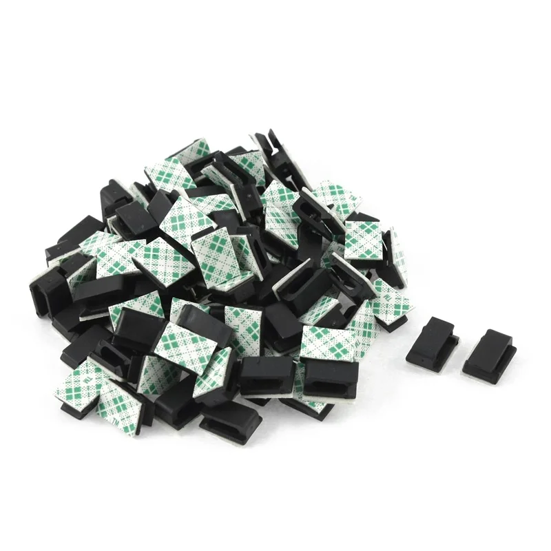 100 Pcs Adhesive Wire Cord Cable Holder Tie Clip Organizer Drop Clamp | Обустройство дома
