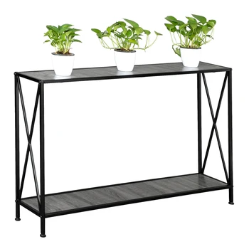 Artisasset Grey MDF Countertop Black Wrought Iron Base 2 Layers Forked Console Table Side Table
Artisasset Grey MDF Countertop Black Wrought Iron Base 2 Layers Forked Console Table Side Table