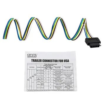 5-Way Flat Trailer Wire Harness Extension Connector Socket With 36 inch Cable Length End Connector 12V Output
5-Way Flat Trailer Wire Harness Extension Connector Socket With 36 inch Cable Length End Connector 12V Output
