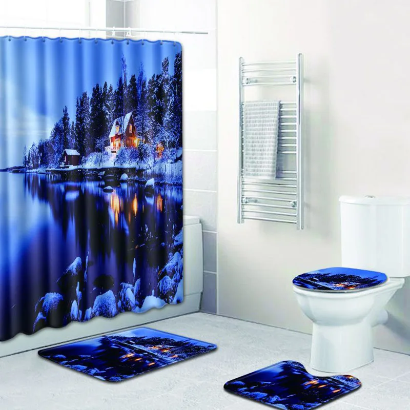 Modern Building Landscape Print Bathroom Shower Curtain Waterproof Anti-slip Pedestal Rug Lid Toilet Cover Bath Mat Carpet Home 
Modern Building Landscape Print Bathroom Shower Curtain Waterproof Anti-slip Pedestal Rug Lid Toilet Cover Bath Mat Carpet Home
