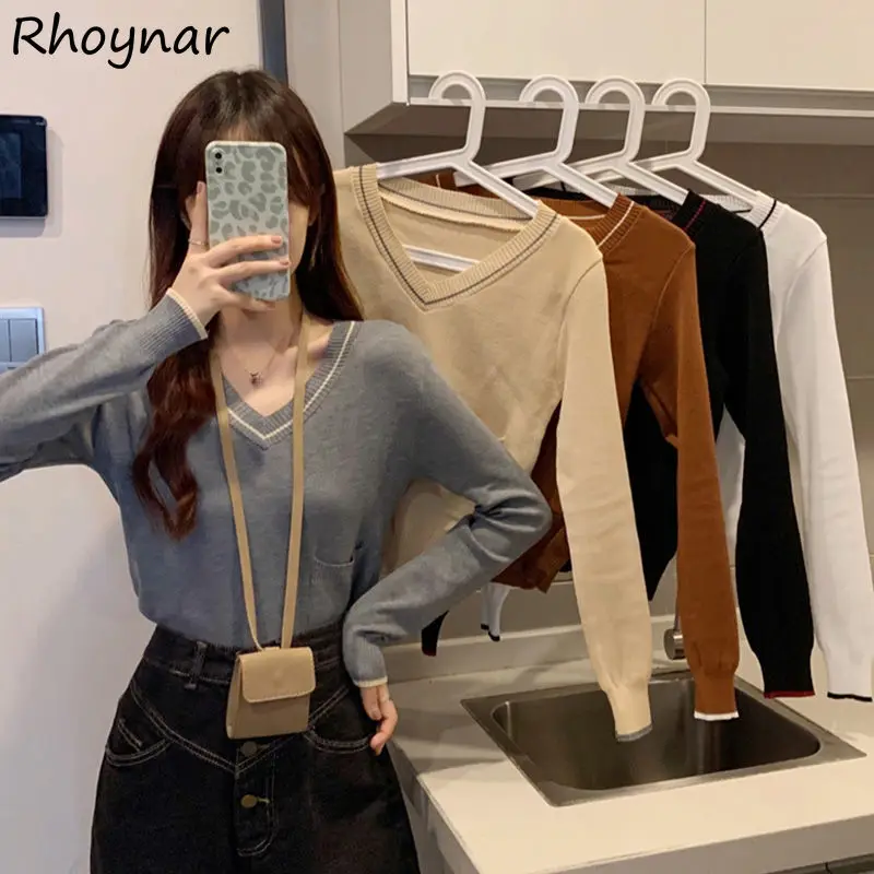 Pullovers Women Simple Design Elegant Fashion Female Inside Ins Retro Solid Long Sleeve Spring New College Girls Korean Style
Pullovers Women Simple Design Elegant Fashion Female Inside Ins Retro Solid Long Sleeve Spring New College Girls Korean Style