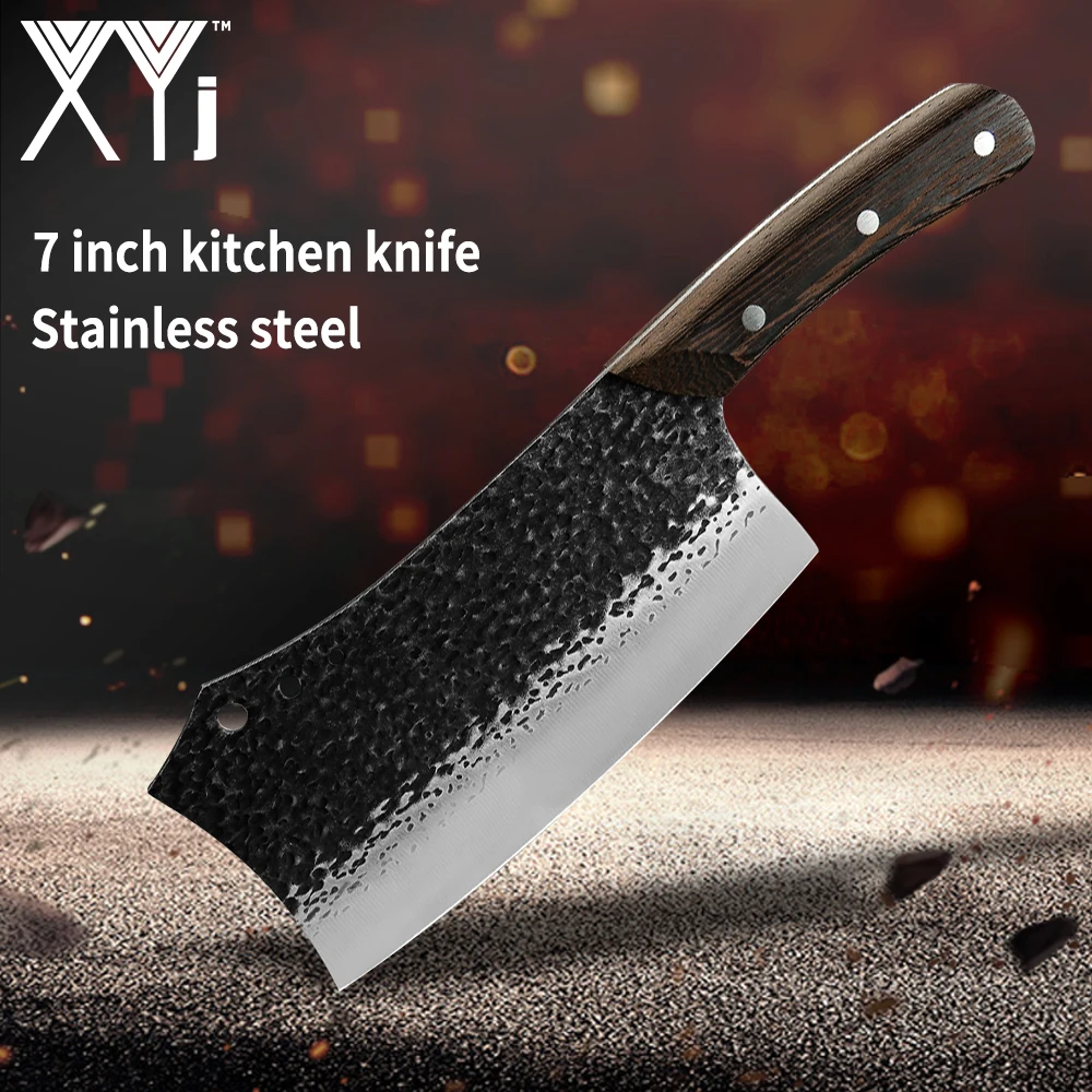 XYj 7 Inch Butcher Knife Hand Forged Hammer Pattern Kitchen Knife Chinese Style Kitchen Chop and Slice Knife Sharp Kitchen Knife
XYj 7 Inch Butcher Knife Hand Forged Hammer Pattern Kitchen Knife Chinese Style Kitchen Chop and Slice Knife Sharp Kitchen Knife
