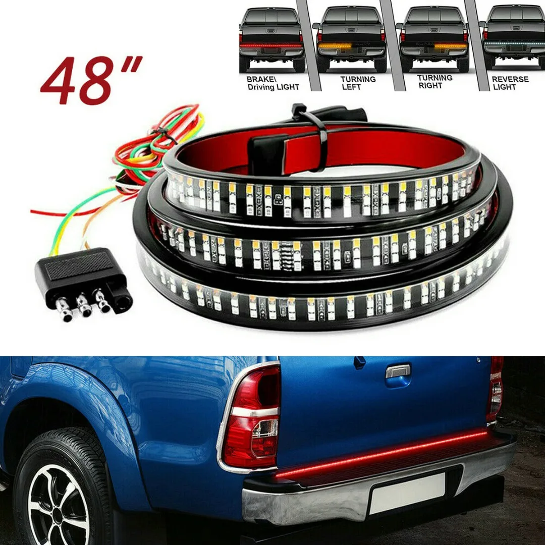 

New Arrival 1pc 48" 372-LED 3 Row Truck Tailgate Light Bar Strip Brake Reverse Signal Tail for Trucks Cars SUV