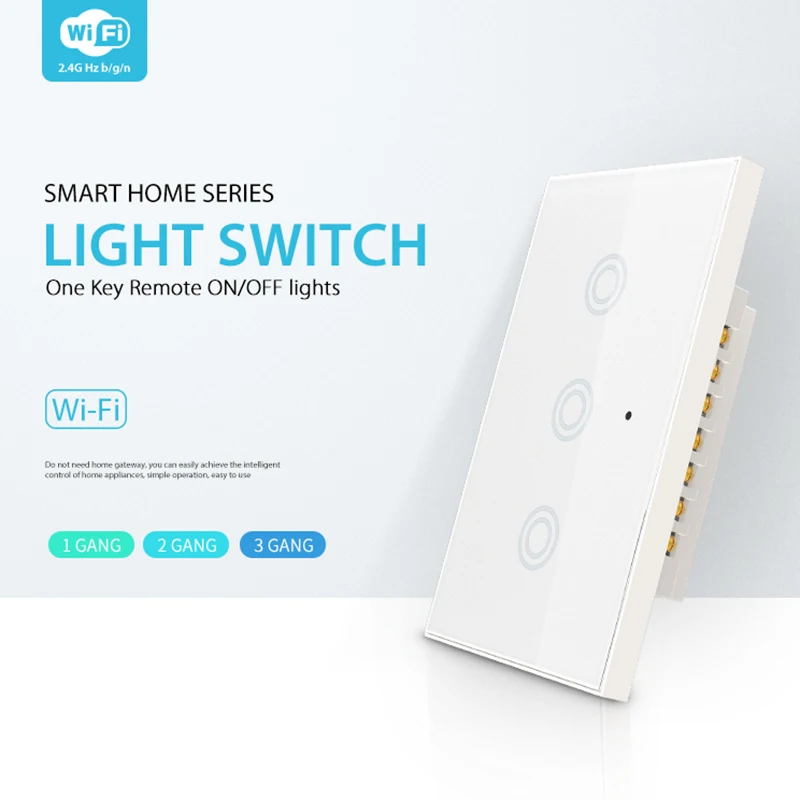 HOT Wifi Smart Light Switches Touching Panel Glass Remote Wall Switch Compatible for Alexa NDS66