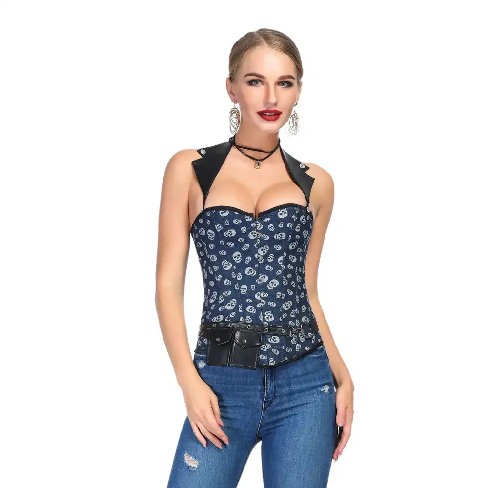 plus size corset tops to wear with jeans