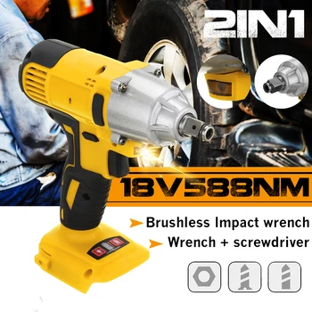 18V 588Nm Electric Brushless Impact Wrench Screwdriver Cordless 1/2 Socket Wrench Rechargeable Power Tool for Makita Battery
18V 588Nm Electric Brushless Impact Wrench Screwdriver Cordless 1/2 Socket Wrench Rechargeable Power Tool for Makita Battery