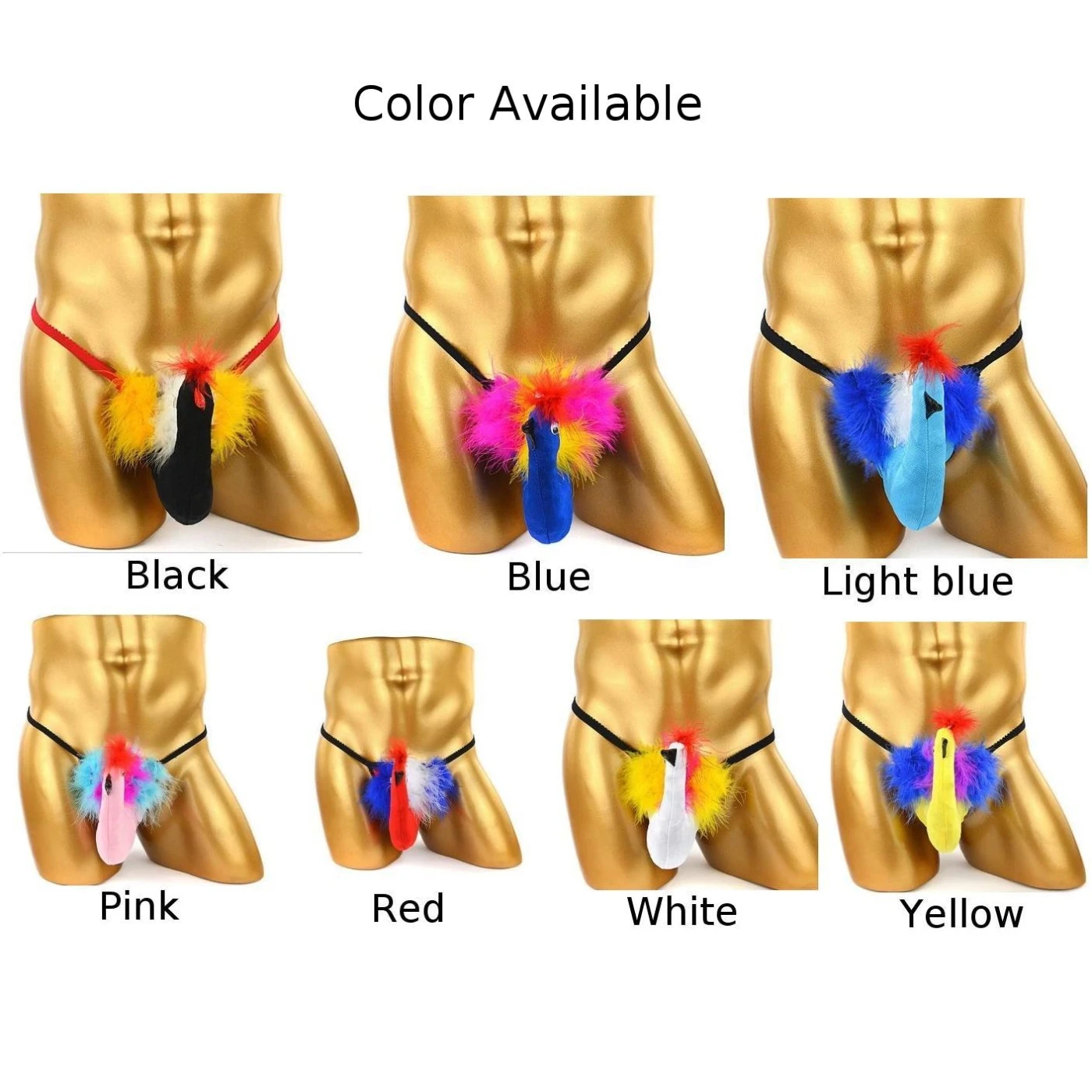 String avec pochette pour pénis grand oiseau, Lingerie érotique pour hommes, respirant, Sexy, sous-vêtements de scène, Tanga t-back pour fête 5