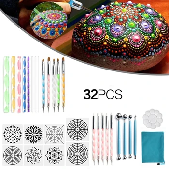 2020 New 32pcs Mandala Dotting Tools Set for Painting Rock Acrylic Stick Stencil Template
2020 New 32pcs Mandala Dotting Tools Set for Painting Rock Acrylic Stick Stencil Template