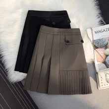 New fashion women's high-waisted slim irregular A-word pleated skirt goth skirt 
New fashion women's high-waisted slim irregular A-word pleated skirt goth skirt