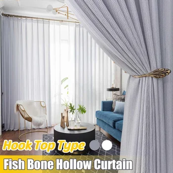 220X220cm Linen Hollow Solid Curtain Nordic Fish Bone Hollow Pattern Tulle Sheer 60% Blackout Window Customizable for LivingRoom
220X220cm Linen Hollow Solid Curtain Nordic Fish Bone Hollow Pattern Tulle Sheer 60% Blackout Window Customizable for LivingRoom