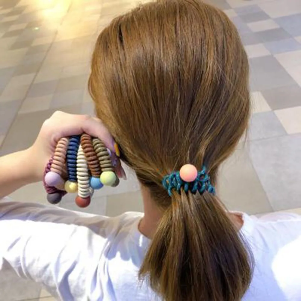 Hot new Cute Korea Peas Pendant Hair Rope Matte Rubber Color Telephone Line Cord Striped Hair Ring Elastic Hair Band New Arrival
Hot new Cute Korea Peas Pendant Hair Rope Matte Rubber Color Telephone Line Cord Striped Hair Ring Elastic Hair Band New Arrival