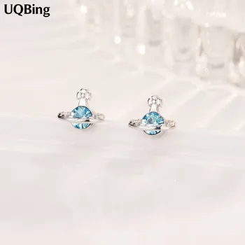 925 Sterling Silver Crystal Blue Planet Stud Earrings Pure 925 Silver Earrings Brincos Pendientes de plata
925 Sterling Silver Crystal Blue Planet Stud Earrings Pure 925 Silver Earrings Brincos Pendientes de plata