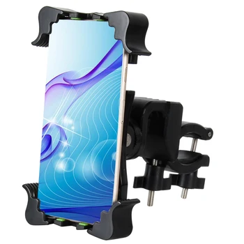 XMXCZKJ Motorcycle Handlebar 360 Degree Rotation Bicycle Phone Holder with Secure Grip for Universal Bicycle Mobile Phone Holder