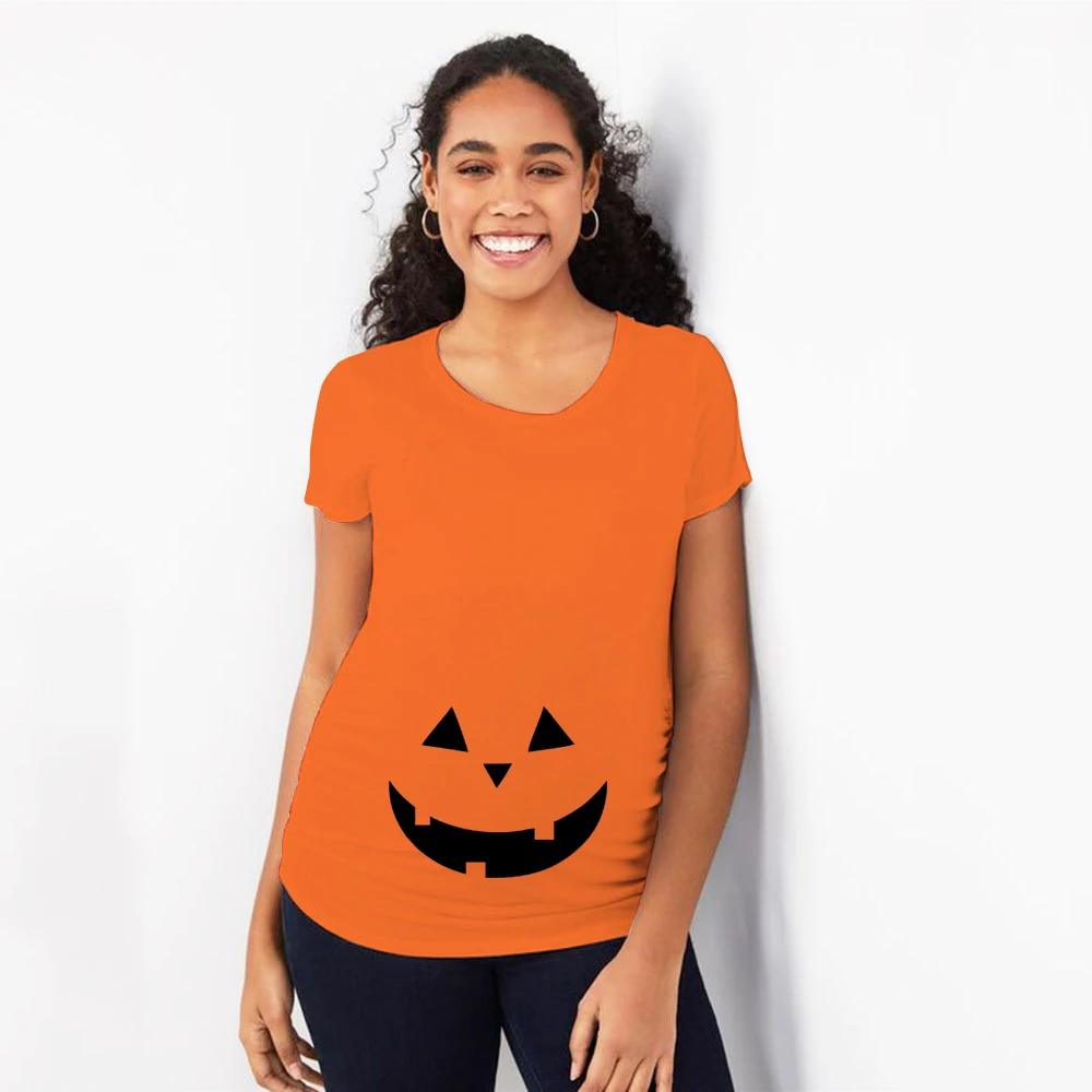 Halloween Pumpkin Face Pattern Print Maternity T Shirt Funny Pregnant Woman Casual Short Sleeve Shirts Fashion Pregnancy Tees
Halloween Pumpkin Face Pattern Print Maternity T Shirt Funny Pregnant Woman Casual Short Sleeve Shirts Fashion Pregnancy Tees
