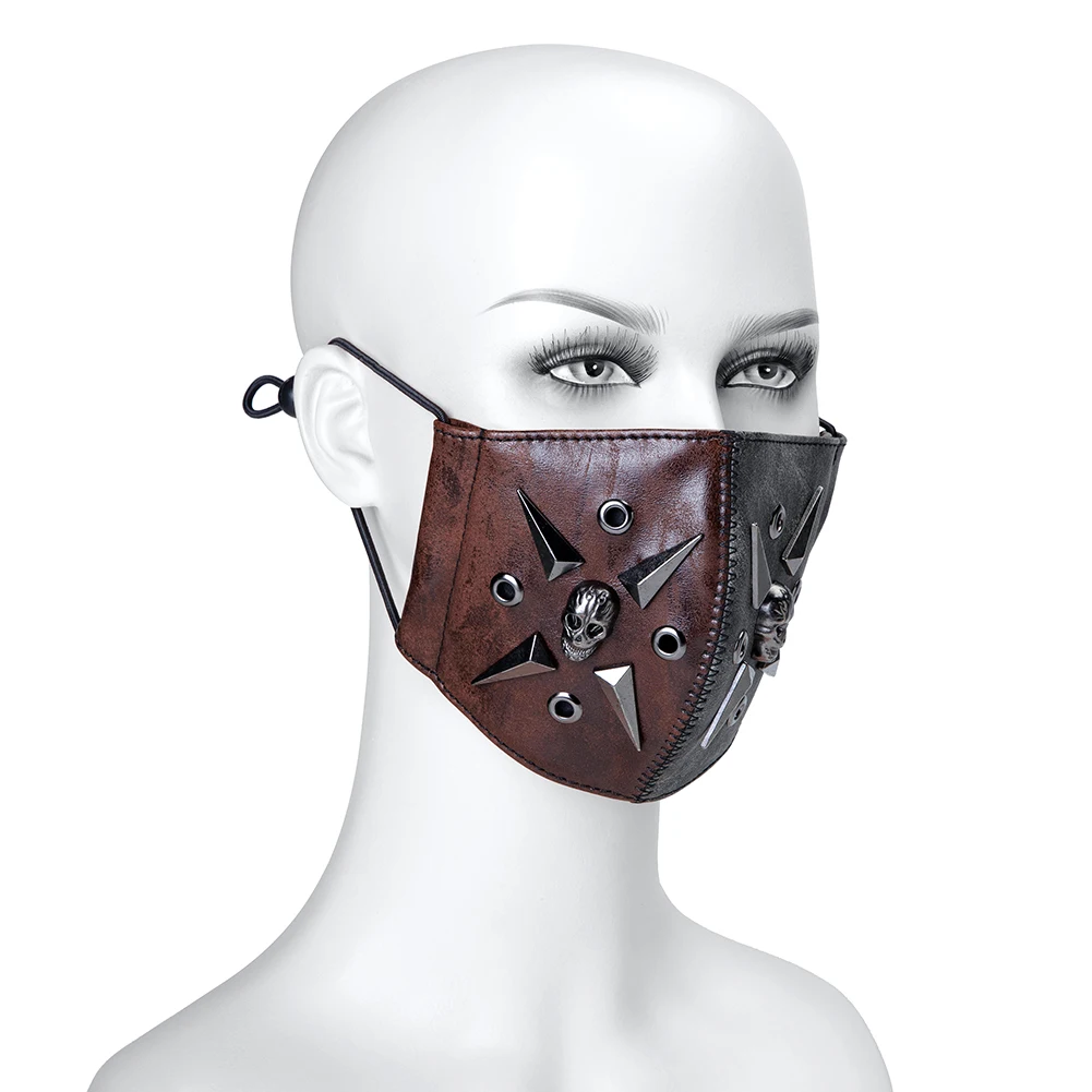 GearDuke Women Punk Rock Rivet Leather Masks Personality Motobike Mask Halloween Party Steampunk Mask GearDuke Women Punk Rock Rivet Leather Masks Personality Motobike Mask Halloween Party Steampunk Mask