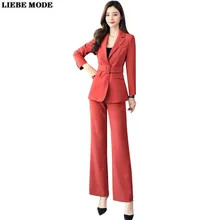 Ladies Formal Business Trouser Suit Female 2 Piece Set Women Belt Suit Blazer and Wide Leg Pants Black Red Pants Suite Woman
Ladies Formal Business Trouser Suit Female 2 Piece Set Women Belt Suit Blazer and Wide Leg Pants Black Red Pants Suite Woman