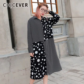 CHICEVER 2020 Dress Women Patchwork Dot Print Hit Color Lapel Collar Long Sleeve Loose Oversize Dresses Female Fashion 2020 New
CHICEVER 2020 Dress Women Patchwork Dot Print Hit Color Lapel Collar Long Sleeve Loose Oversize Dresses Female Fashion 2020 New