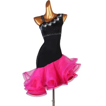 Rhinestone Latin Dance Competition Dress Performance Dress High-grade Black Red Sexy Fishbone Curling Skirt Women Samba Dress
Rhinestone Latin Dance Competition Dress Performance Dress High-grade Black Red Sexy Fishbone Curling Skirt Women Samba Dress