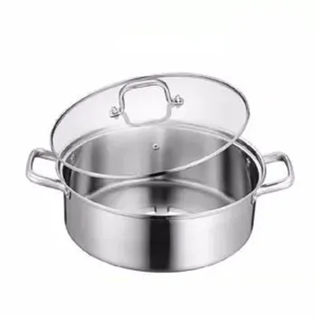 Stainless Steel Shabu-shabu Household with Lid Hot Pot Pot Soup Pot Gas Cooker Special Hot Pot Pot Cookware Kitchen Pot Ollas De 
Stainless Steel Shabu-shabu Household with Lid Hot Pot Pot Soup Pot Gas Cooker Special Hot Pot Pot Cookware Kitchen Pot Ollas De