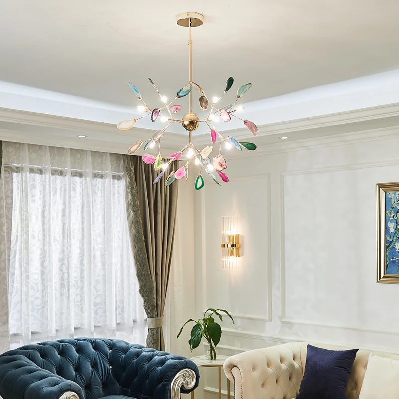 Nordic Luxury Chandeliers Modern Decor Creative Branch Agate Lamp Bedroom Chandelier Lighting Firefly Living Room Pendant Lamp
Nordic Luxury Chandeliers Modern Decor Creative Branch Agate Lamp Bedroom Chandelier Lighting Firefly Living Room Pendant Lamp