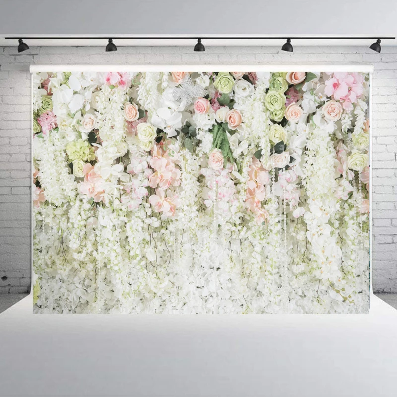 Generic DIY Flower Wall Wedding Backdrop Vinyl Backdrops For