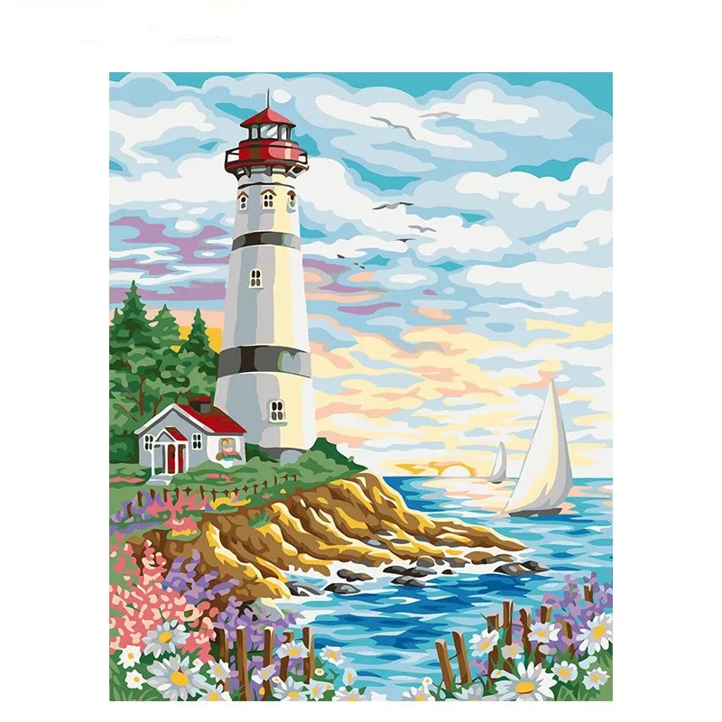 Lighthouse Oil Painting Out By Number DIY Craft Kit For Adults On Canvas With Frame Handmade Picture Paint For Drawing Decor Art
Lighthouse Oil Painting Out By Number DIY Craft Kit For Adults On Canvas With Frame Handmade Picture Paint For Drawing Decor Art