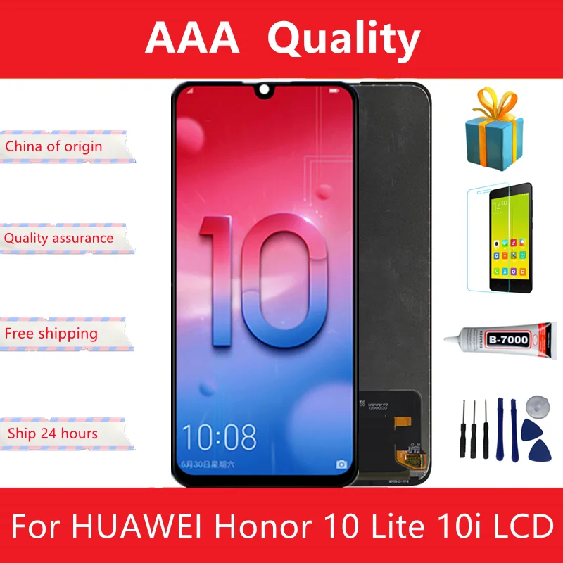

6.21"100% Tested Huawei For Honor 10 lite LCD Display with Touch Screen Digitizer Assembly With Frame For honor 10i HRY-LX1 LCD