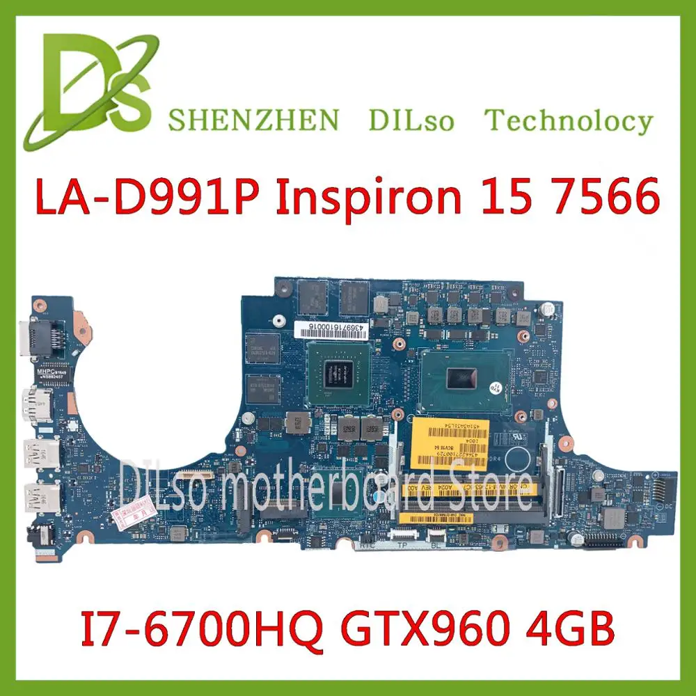 KEFU LA-D991P motherboard For DELL Inspiron 15 7566 7466 motherboard I7-6700HQ GTX960 4GB Test 100%
KEFU LA-D991P motherboard For DELL Inspiron 15 7566 7466 motherboard I7-6700HQ GTX960 4GB Test 100%