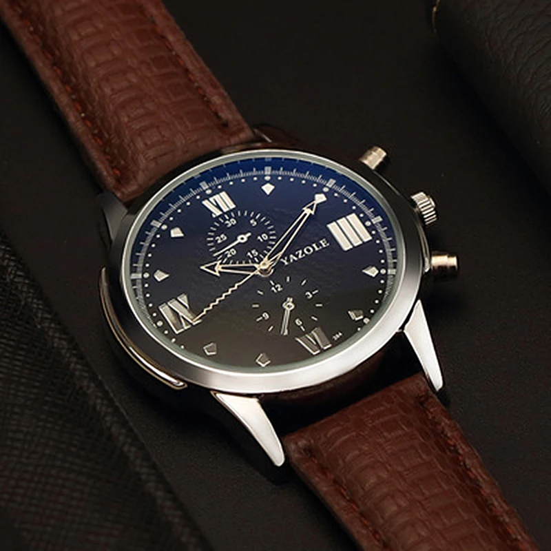 

YAZOLE Luxury Brand Mens Watches Stainless Steel Case Analog Quartz Wristwatches Clock Men Watch Montre Homme Relogio Masculino