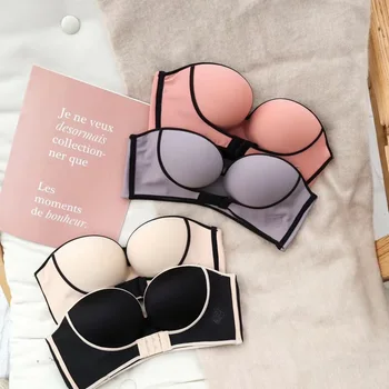 Candy Second Generation Strapless Anti-slip Hidden ACC Bra Small Bust Gathering Adjustable No Steel Ring Breathable Bra Cover
