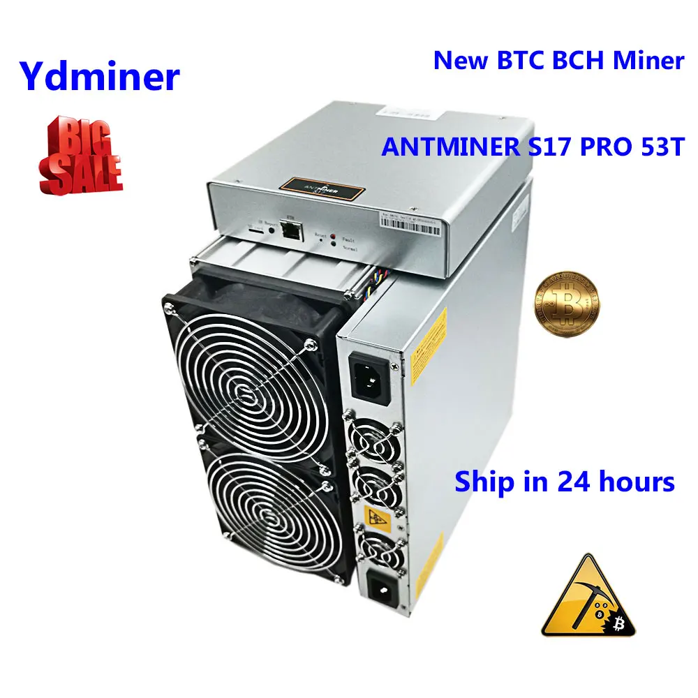 Antminer S17 PRO 53T SHA-256 new ASIC miner Bitcon miner BTC BCH 7nm is better than T17 42T innosilicon t3 50T Avalon 1066 Bitmain
Antminer S17 PRO 53T SHA-256 new ASIC miner Bitcon miner BTC BCH 7nm is better than T17 42T innosilicon t3 50T Avalon 1066 Bitmain