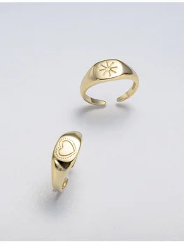 1pc Authentic S925 Sterling Silver FINE Jewelry snowflake heart Engraved rings gold creative design chic elegant TLJ1041 
1pc Authentic S925 Sterling Silver FINE Jewelry snowflake heart Engraved rings gold creative design chic elegant TLJ1041