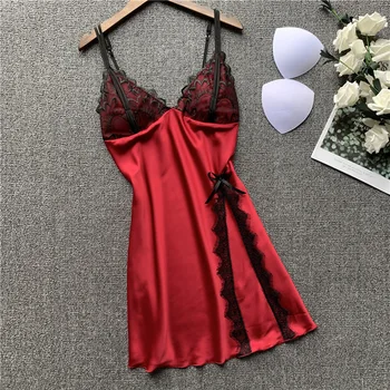 Summer Women Sexy Nightdress Lace Camisola Lingerie Nighty Faux Silk Dress Sleep Wear Nightwear Sleeveless Sling Home Dress
Summer Women Sexy Nightdress Lace Camisola Lingerie Nighty Faux Silk Dress Sleep Wear Nightwear Sleeveless Sling Home Dress