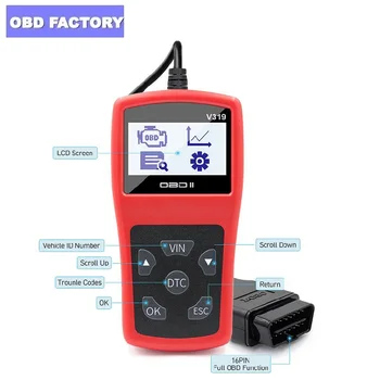V319 Code Readers Scan Tool OBDII/EOBD Multi-language Code Reader OBD OBD2 Car Diagnostic Auto Tool obd2 Scanner VS ELM327 V1.5
V319 Code Readers Scan Tool OBDII/EOBD Multi-language Code Reader OBD OBD2 Car Diagnostic Auto Tool obd2 Scanner VS ELM327 V1.5