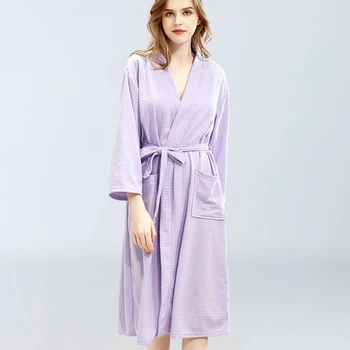 Spring Bathrobe For Women Waffle Thin Bathrobe Quick-drying Long Sleeve Robe Nighties Nightwear Sleepwear Women's Home Clothes
Spring Bathrobe For Women Waffle Thin Bathrobe Quick-drying Long Sleeve Robe Nighties Nightwear Sleepwear Women's Home Clothes