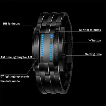 New Fashion Creative Casual Wrist Watch Stainless Steel Strap LED Display Men Watches Women Bracelet Best Gift to Sent 
New Fashion Creative Casual Wrist Watch Stainless Steel Strap LED Display Men Watches Women Bracelet Best Gift to Sent