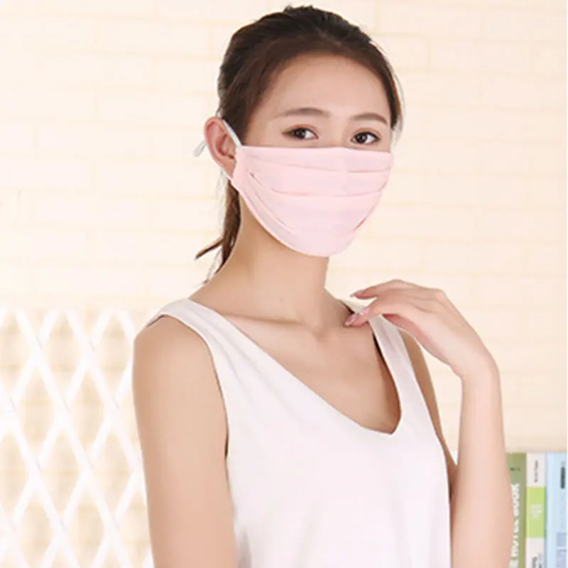 1PC Summer Mask Windproof Mouth Face Mask Sunscreen Masks Women Men Silk k-pop Mouth-Muffle Face Mask UV-Protection Mouth Masks