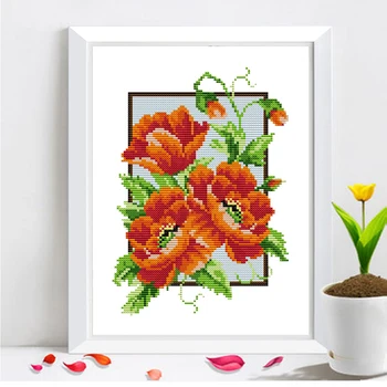 Joy Sunday Poppy flowers cross stitch kits 14CT 11CT pattern DMC Printed Chinese embroidery needlework sets Decorations for home
Joy Sunday Poppy flowers cross stitch kits 14CT 11CT pattern DMC Printed Chinese embroidery needlework sets Decorations for home