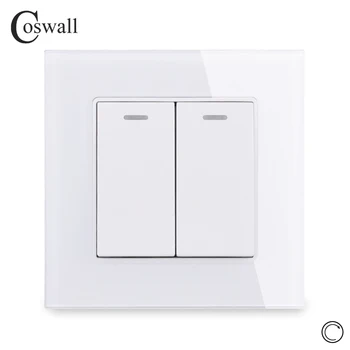 Coswall Crystal Glass Panel 2 Gang 1 Way Reset Switch Pulse Switch Momentary Contact Switch Push Button Wall Light Switch 16A
Coswall Crystal Glass Panel 2 Gang 1 Way Reset Switch Pulse Switch Momentary Contact Switch Push Button Wall Light Switch 16A