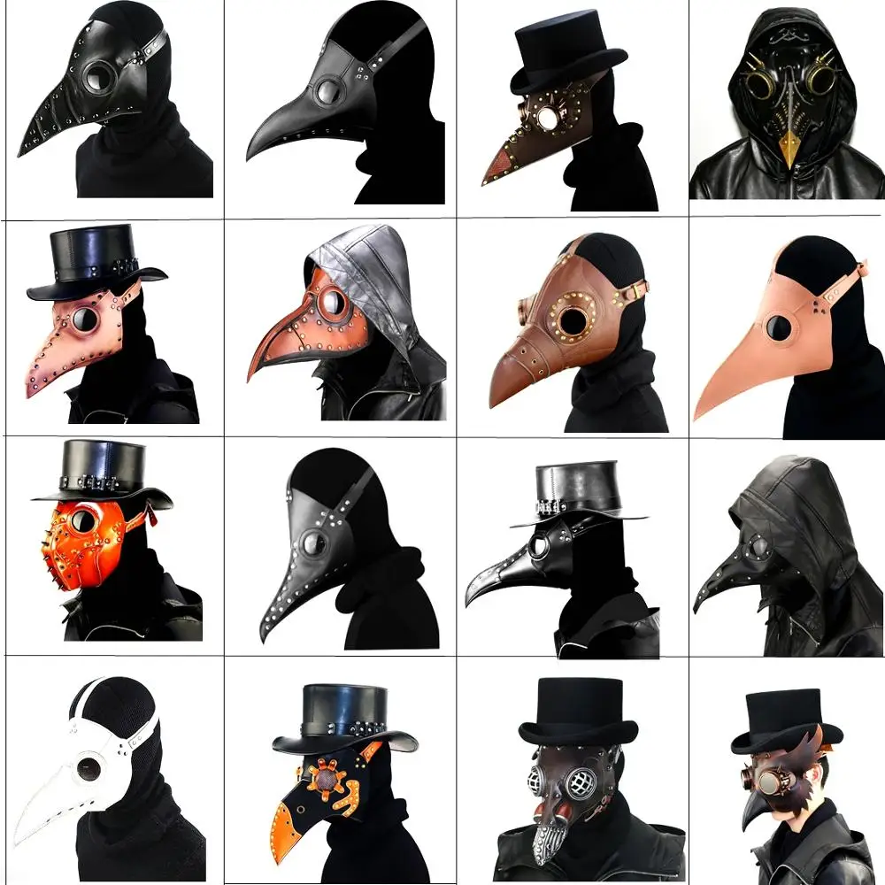 Plague Doctor Bird Mask Cosplay Steampunk Bird Beak Face Mask Helmet PU Leather Halloween Party Costume Punk Props
Plague Doctor Bird Mask Cosplay Steampunk Bird Beak Face Mask Helmet PU Leather Halloween Party Costume Punk Props