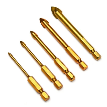 5Pcs/Lot Hex Shank Glass Drill Bits Set 3/4/6/8/10mm Titanium Coated Power Tools Accessories Wall/Glass Hole Drill
5Pcs/Lot Hex Shank Glass Drill Bits Set 3/4/6/8/10mm Titanium Coated Power Tools Accessories Wall/Glass Hole Drill