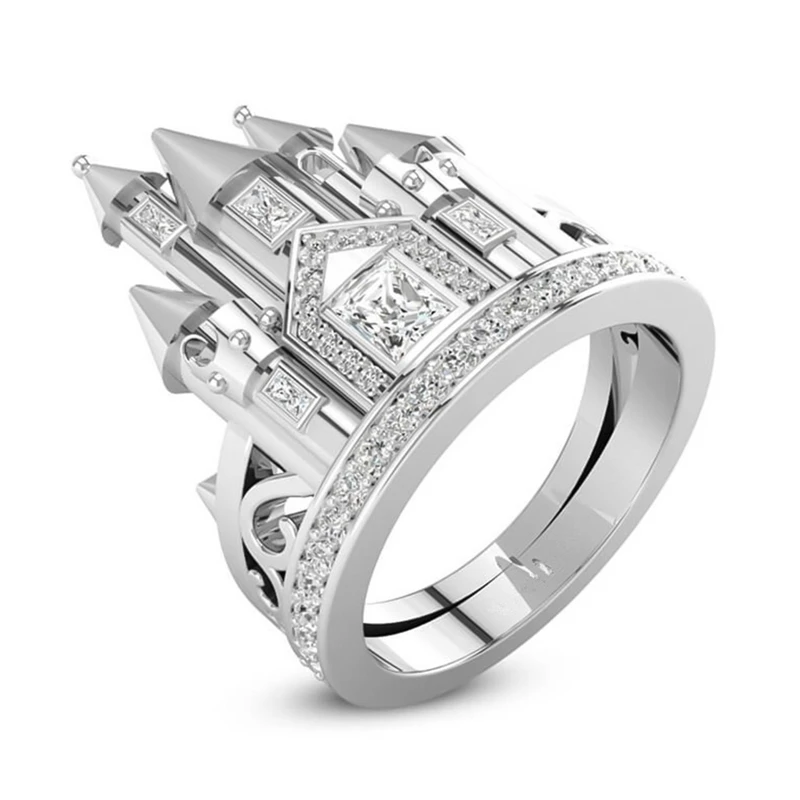 Fashion Silver Color Romantic Castle Ring for Women Jewelry Wedding Engagement Zircon Rings Statement Gifts 1PCS
Fashion Silver Color Romantic Castle Ring for Women Jewelry Wedding Engagement Zircon Rings Statement Gifts 1PCS
