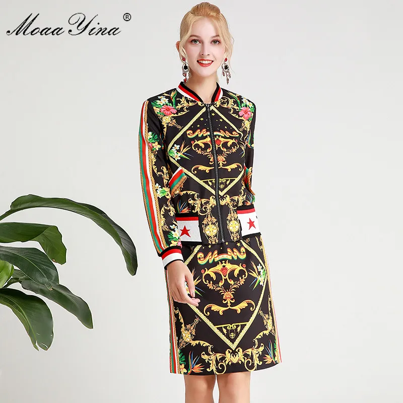 MoaaYina Fashion Designer Set Spring Women Winter Long sleeve Zipper Keep warm Tops+Knee-Length Skirt Two-piece suit
MoaaYina Fashion Designer Set Spring Women Winter Long sleeve Zipper Keep warm Tops+Knee-Length Skirt Two-piece suit